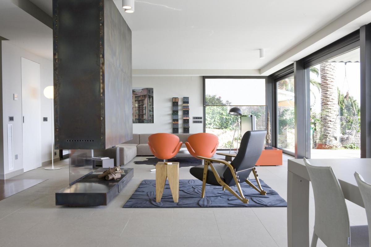Proyecto de interiorismo. Salón, zona de chimenea Proyecto de interiorismo. Salón, zona de chimenea