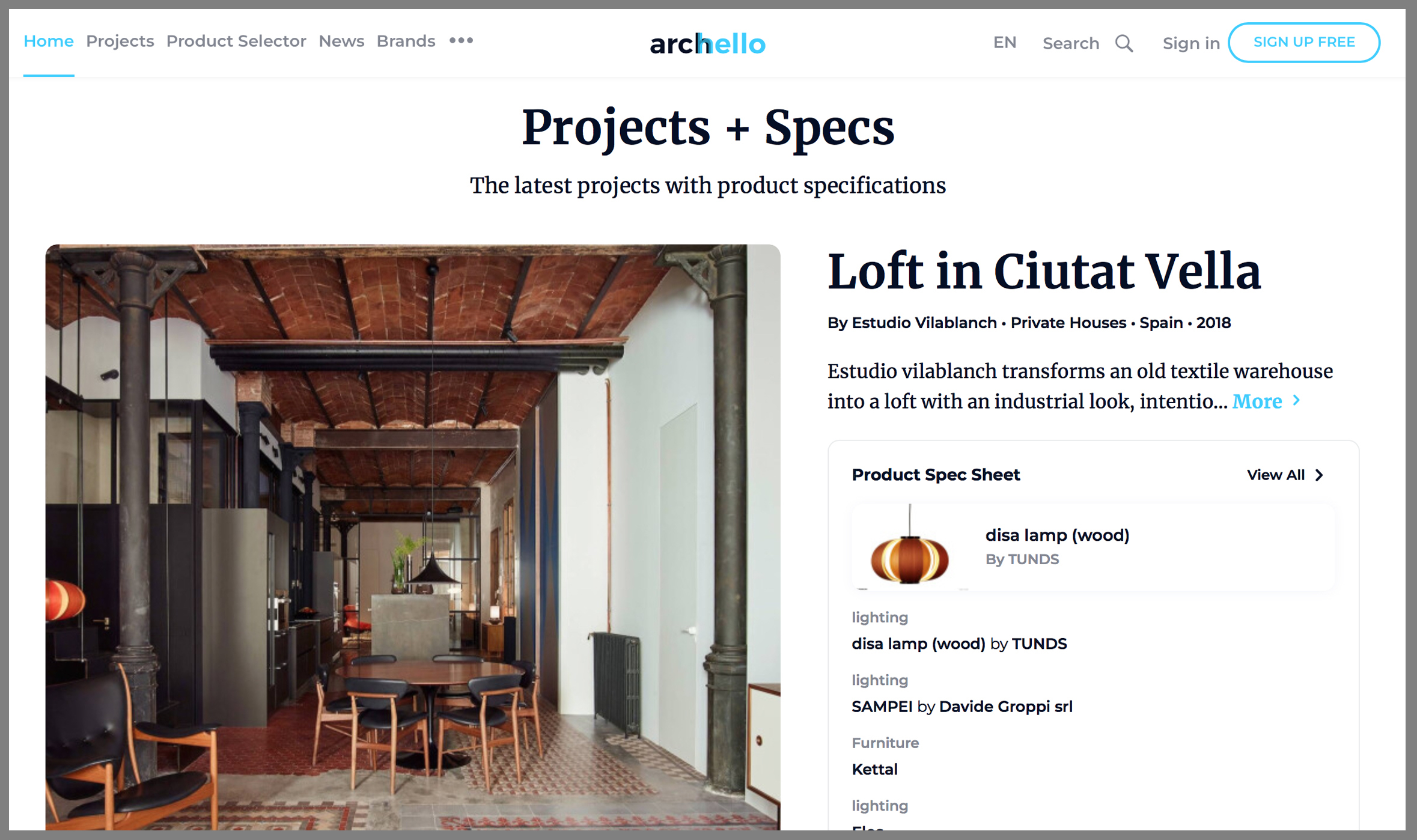 Archello promociona en portada nuestro proyecto de loft en Ciutat Vella 