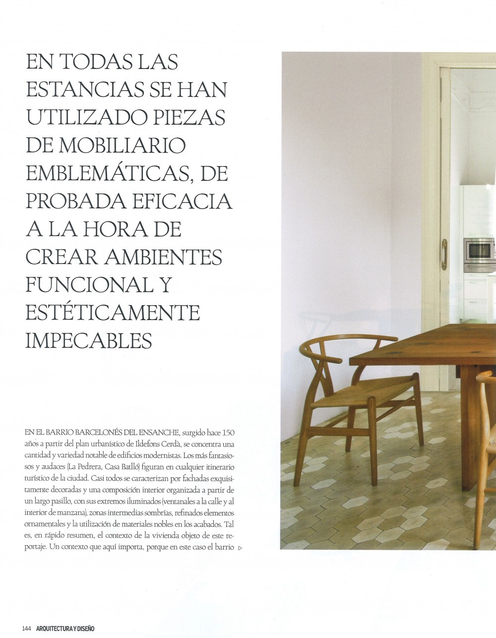 Arquitectura y Diseño 108.,Proyecto de renovación de vivienda en el ensanche de Barcelona