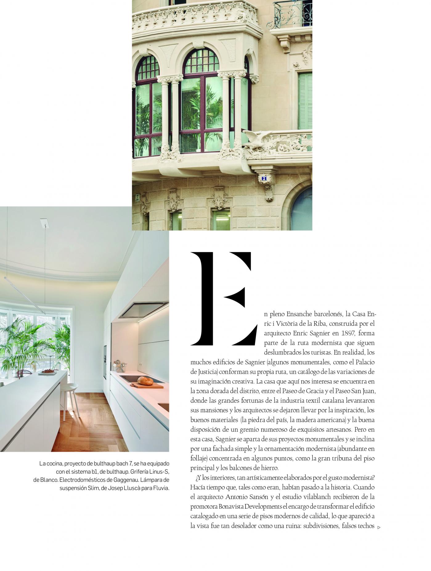 Proyecto vilablanch edificio sagnier barcelona en revista Arquitectura y Diseaño