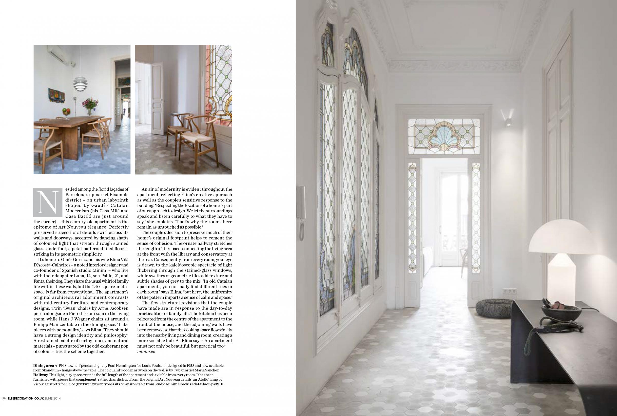 Elle Decoration Uk · Junio 2014 Vilablanch Estudio De Arquitectura